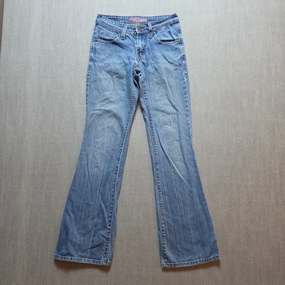 Levi's 518 Superlow Bootcut Jeans Women 3M Blue Denim Y2K Low Rise Stretch